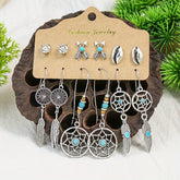 Antique Silver Boho Earring Set